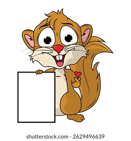 Cartoon Illustration of a Cute Xerus