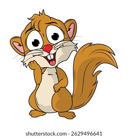 Cartoon Illustration of a Cute Xerus