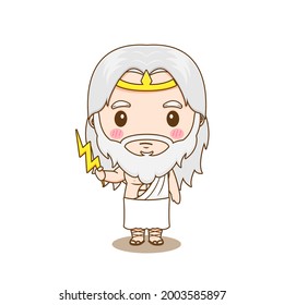 cartoon illustration of cute zeus character