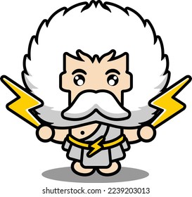 cartoon illustration of cute zeus character