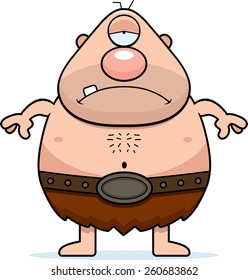 A cartoon illustration of a cyclops looking sad.