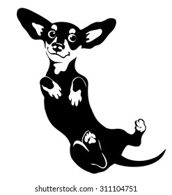 cartoon illustration of a dachshund dog