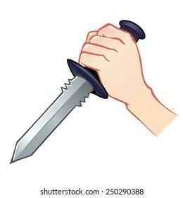 Cartoon illustration of a dagger in hand