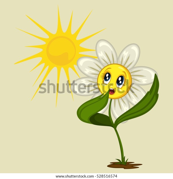 Cartoon Illustration Daisy Waking Morning Stock Vector (Royalty Free ...