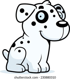 A cartoon illustration of a Dalmatian sitting.