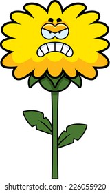 A Cartoon Illustration Of A Dandelion Looking Angry.