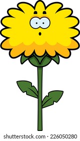 A cartoon illustration of a dandelion looking surprised.