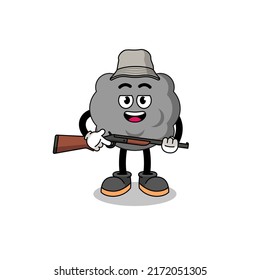 Cartoon Illustration of dark cloud hunter , character design