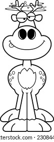 A cartoon illustration of a deer looking drunk.