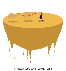 Cartoon illustration of desert