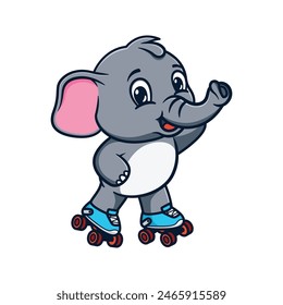 cartoon illustration design of cute and kawaii elephant back to school