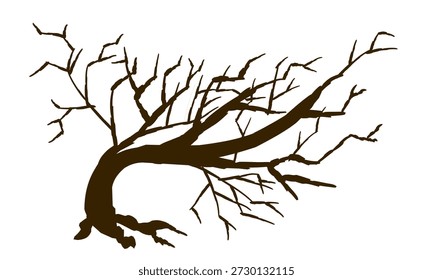 Diseño de ilustración de dibujos animados de un árbol sin hojas