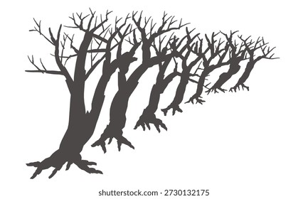 Diseño de ilustración de dibujos animados de un árbol sin hojas