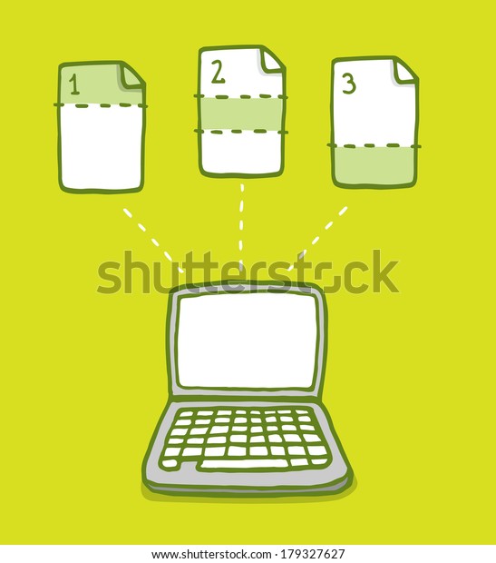 Cartoon illustration diagram explaining how to\
divide information into\
parts