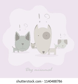 Cartoon Illustration of Different suspicious Dogs or Puppies Set