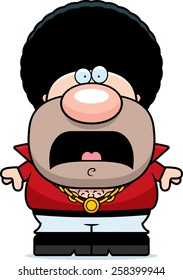 A cartoon illustration of a disco guy looking scared.