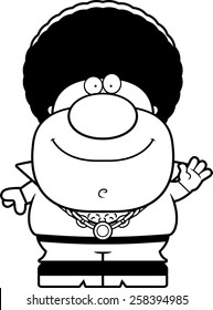 A cartoon illustration of a disco guy waving.