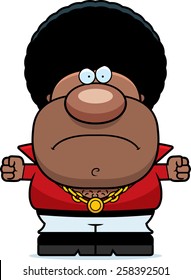 A cartoon illustration of a disco man with an angry expression.