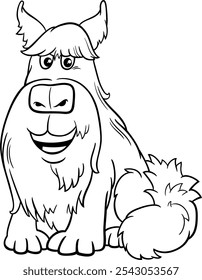 Cartoon illustration of dog animal character coloring page