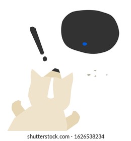 Cartoon Illustration Of Dog Barks At A Robot Vacuum Cleaner. House Cleaning.