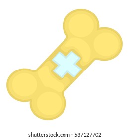 Cartoon illustration of dog bone vector icon for web