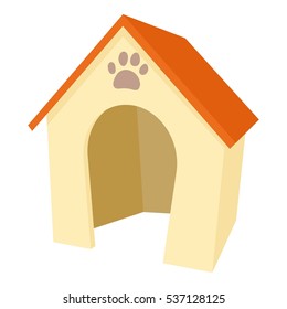 Cartoon illustration of dog house vector icon for web