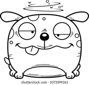 A cartoon illustration of a dog looking intoxicated.