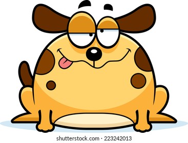 A cartoon illustration of a dog looking intoxicated.