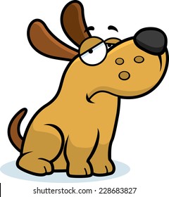 A Cartoon Illustration Of A Dog Looking Sad.