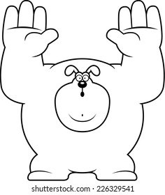 A cartoon illustration of a dog surrendering.