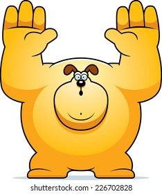 A cartoon illustration of a dog surrendering.