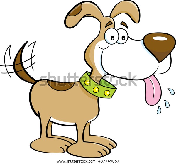 Cartoon Illustration Dog Tongue Out Stock Vector (Royalty Free) 487749067