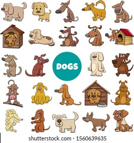 Cartoon Illustration of Dogs and Puppies Pet Animal Characters Big Collection