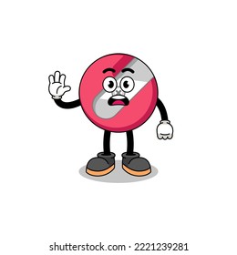 cartoon illustration doing stop hand pencil sharpener