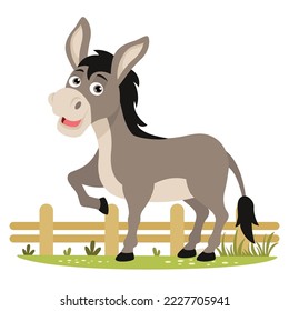 Cartoon Illustration Of A Donkey