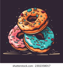 A cartoon illustration of donuts.