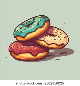 A cartoon illustration of donuts.