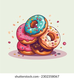 A cartoon illustration of donuts.