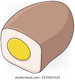 ícone de objeto de imagem de desenho animado ilustração doodle, brinde com recheio de ovo