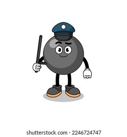 Cartoon Illustration of dot symbol police , character design