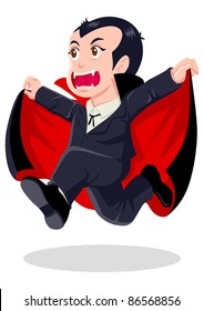 Cartoon illustration of Dracula