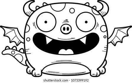 A cartoon illustration of a dragon smiling.