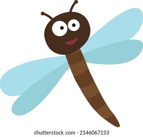 Cartoon Illustration Dragonfly On White Backgroundvector Stock Vector ...