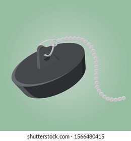 cartoon illustration of a drain plug