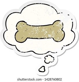 cartoon illustration drawing with thought bubble as a distressed worn sticker