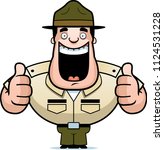 A cartoon illustration of a drill sergeant giving two thumbs up.