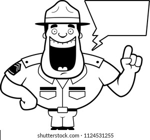 Cartoon Illustration Drill Sergeant Talking Stock Vector (Royalty Free ...