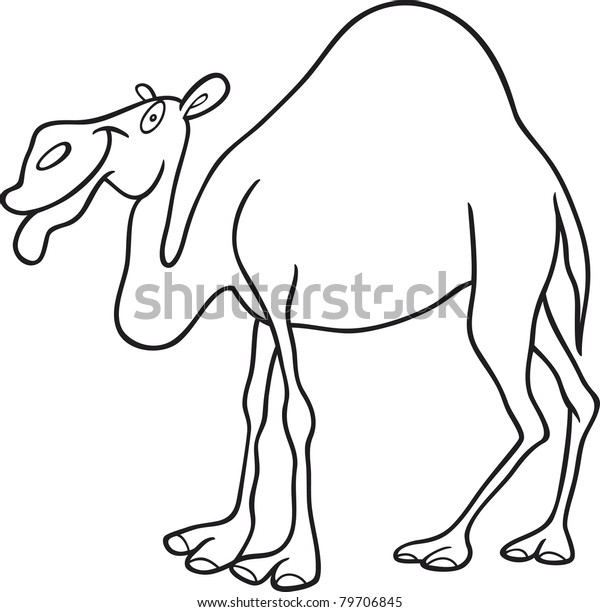 Download Cartoon Illustration Dromedary Camel Coloring Book Stock Vector (Royalty Free) 79706845