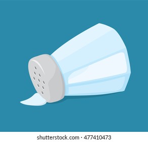 Cartoon illustration of a dropped salt shaker