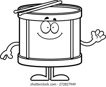 A cartoon illustration of a drum waving.